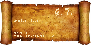 Gedai Tea névjegykártya